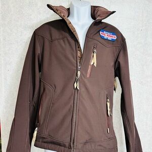 STS Ranchwear Mens Young Gun Softshell Jacket Brown Western Texas Rodeo  XS
